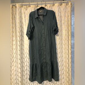 Nannette Lenore denim tiered midi dress with short sleeves - sz Medium